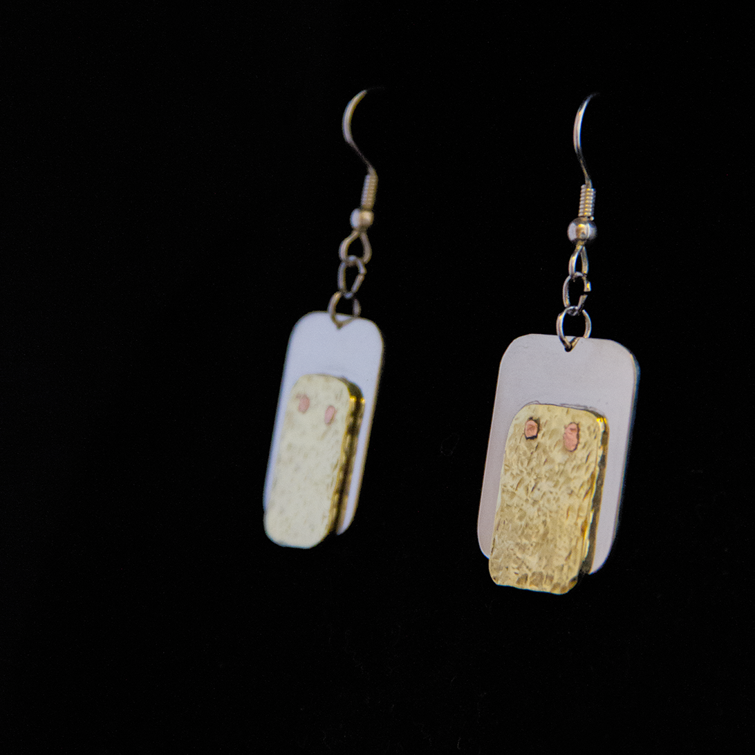 Hammered Rectangle Earrings